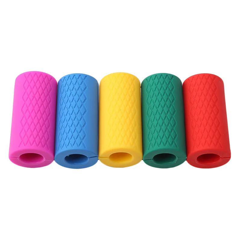 1 Pair Barbell Dumbbell Grips Thick Bar Handles Silicone Anti-slip Pad Thick Bar Handles Pull Up Weightlifting Fat Grip