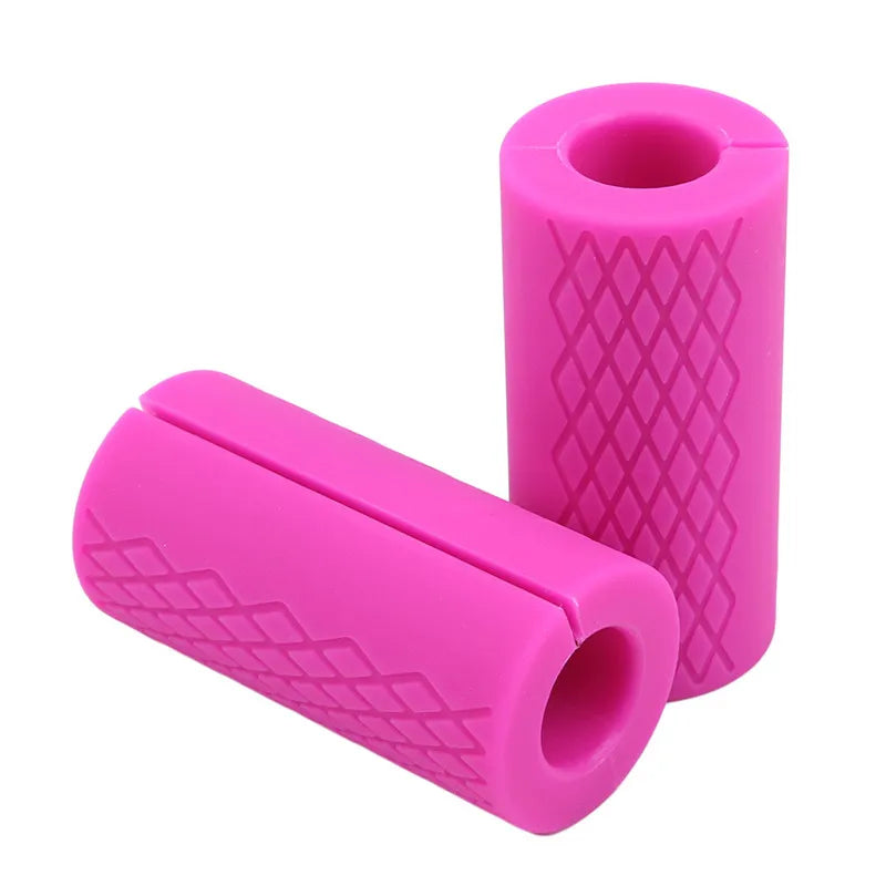 1 Pair Barbell Dumbbell Grips Thick Bar Handles Silicone Anti-slip Pad Thick Bar Handles Pull Up Weightlifting Fat Grip