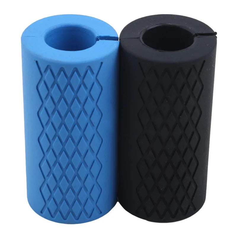 1 Pair Barbell Dumbbell Grips Thick Bar Handles Silicone Anti-slip Pad Thick Bar Handles Pull Up Weightlifting Fat Grip